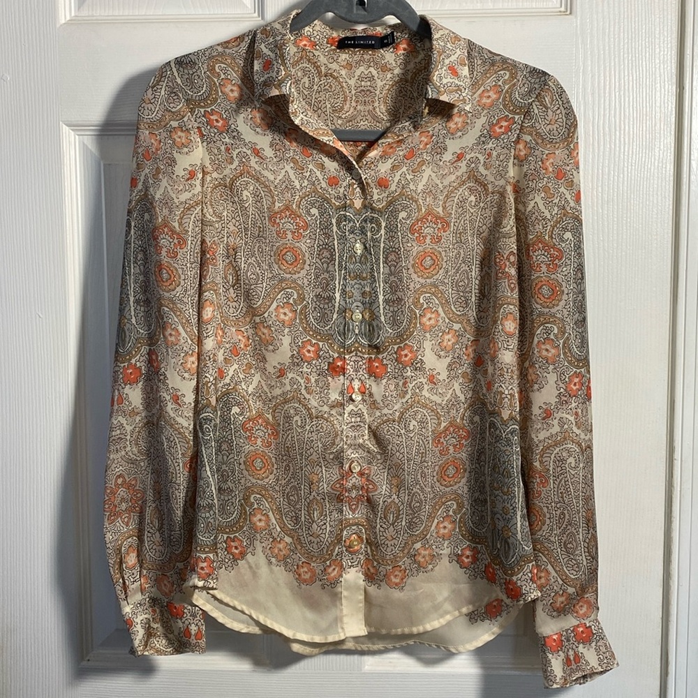 The Limited Women’s Printed Button Down Blouse XS